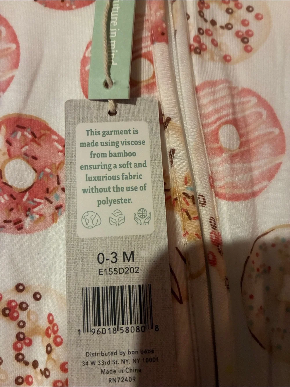 Emily & Meritt Pink Donut Print Footed One-Piece for Kids